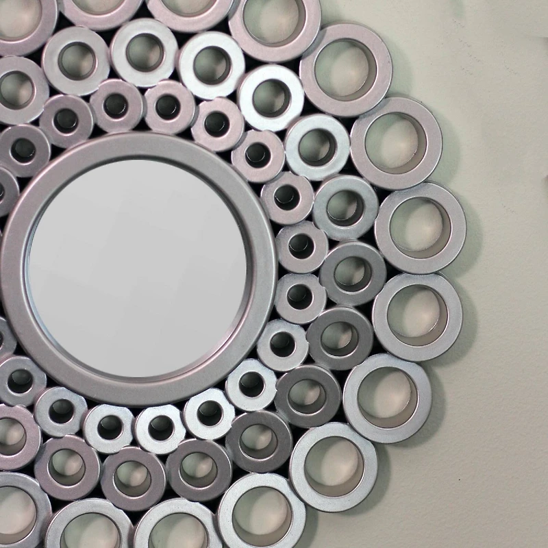 9.5" Silver Cascading Orbs Mirror Set