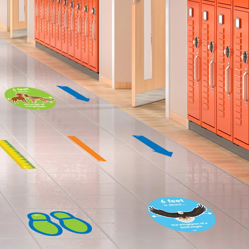 Hand2mind® Social Distance Floor Decals Bundle, 50ct.