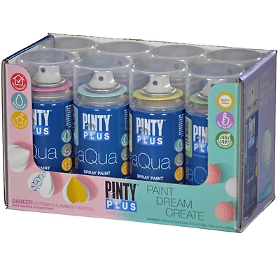 Pinty® Plus Aqua Mini Bright Colors Water-Based Spray Paint Kit