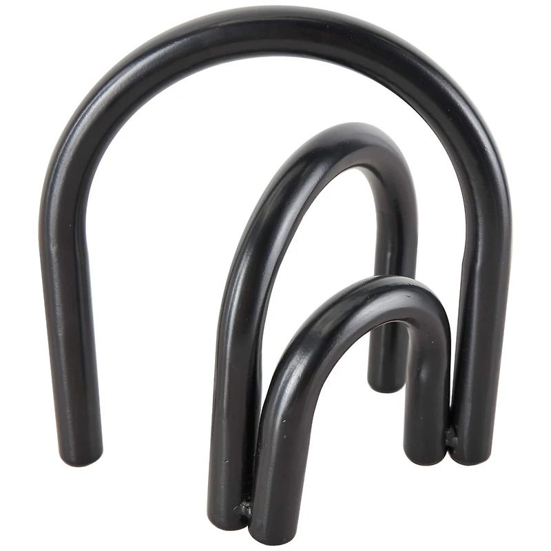 8" Black Metal Geometric Overlapping Arch Sculpture