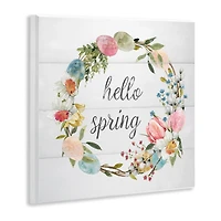 Stupell Industries Hello Spring Floral Egg Wreath Wall Plaque Art