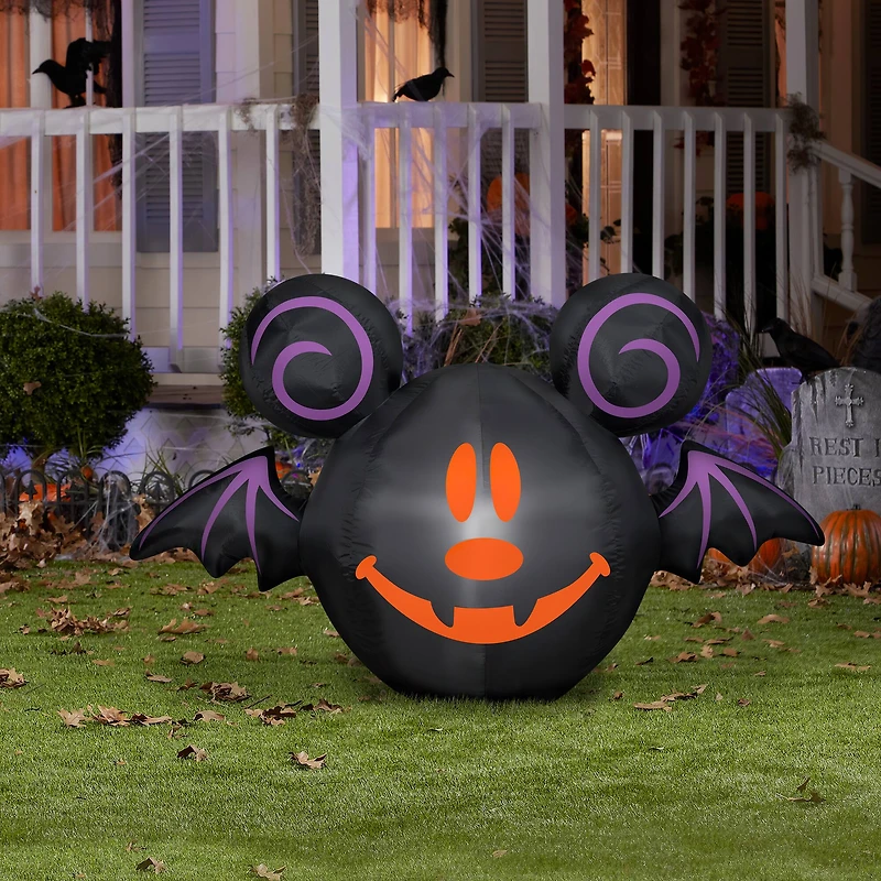 3ft. Airblown® Inflatable Halloween Mickey Jack-O-Lantern Bat