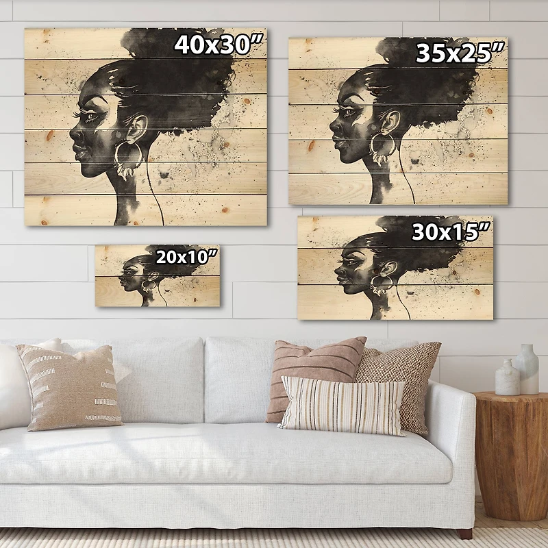 Designart - Monochrome Portrait of African American Woman I