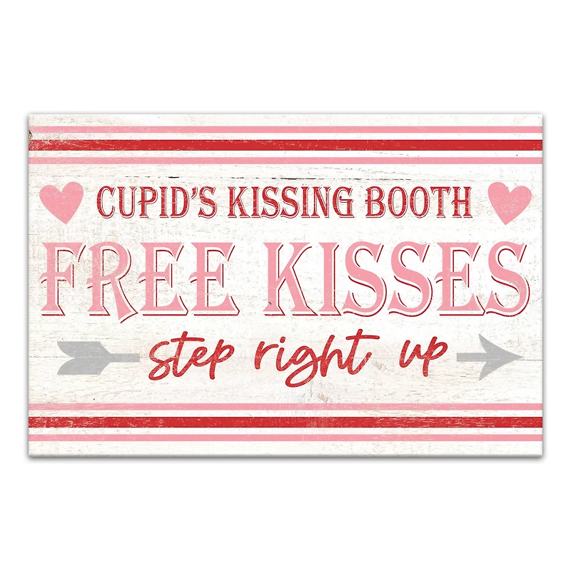 Cupid Kissing Booth Canvas Wall Art