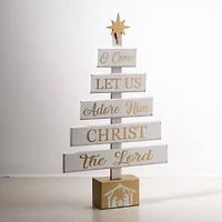 Glitzhome® 18" Wooden Nativity Tree Tabletop Décor