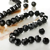 Black Faceted Glass Round Beads, 8mm by Bead Landing™