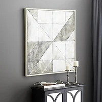 White Contemporary Canvas Wall Art, 39" x 39"