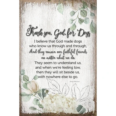 Thank You God For Dogs Inspirational Wood Plaque