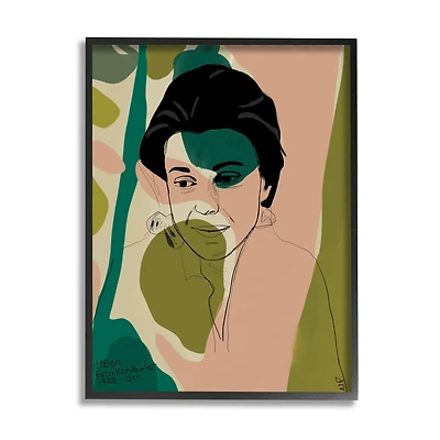 Stupell Industries Frankenthaler Painter Portrait Abstract Green Shapes in Frame Wall Art