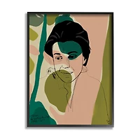 Stupell Industries Frankenthaler Painter Portrait Abstract Green Shapes in Frame Wall Art