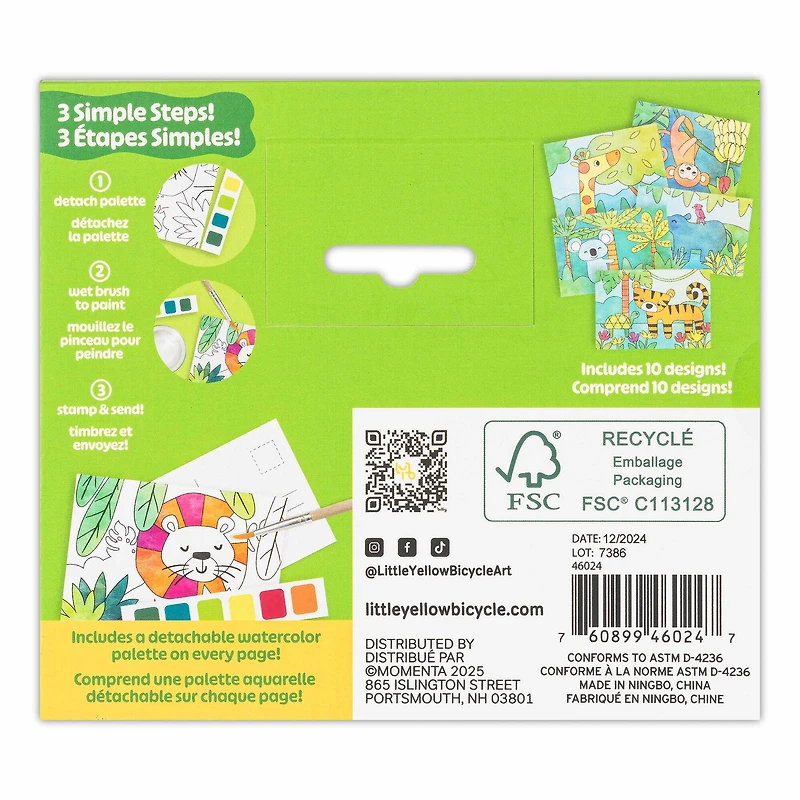 Little Yellow Bicycle® Jungle Watercolor Postcard Kit