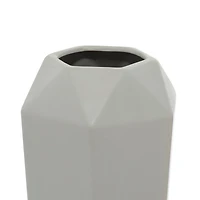 14" Light Gray Matte Stoneware Contemporary Vase