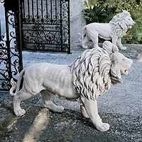 Design Toscano 25" Regal Lion Sentinel of Grisham Manor Statue with Right Foot Forward