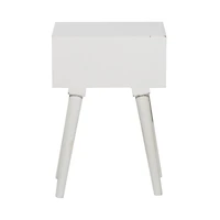 24" White Farmhouse Mango Wood Accent Table