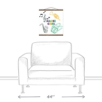 Mardi Gras Music Teak Hanging Canvas