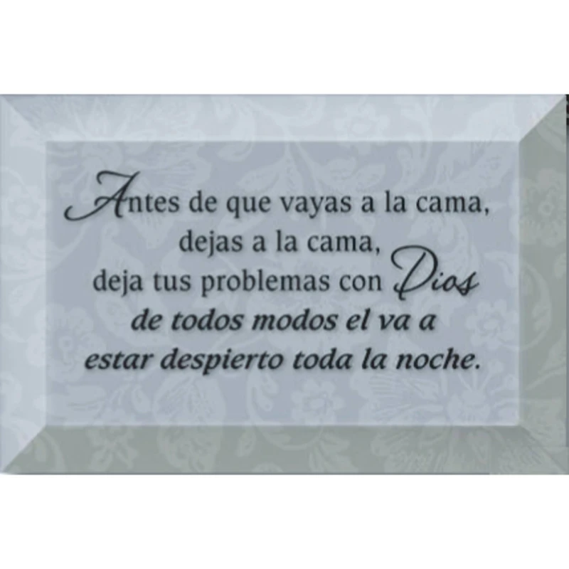 Antes De Que Vayas A La Cama: Before You Go To Bed Glass Plaque with Easel