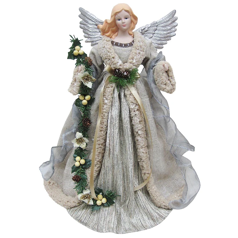 Santa's Workshop 16" Silver & Gray Angel Tree Topper