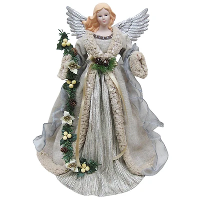 Santa's Workshop 16" Silver & Gray Angel Tree Topper