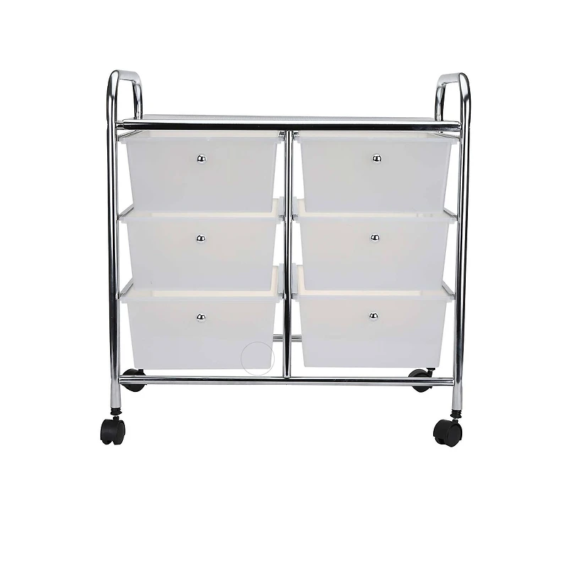 Mind Reader White 6 Drawer Rolling Utility Cart