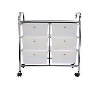 Mind Reader White 6 Drawer Rolling Utility Cart