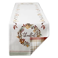 DII® 72" Thanksgiving Thankful Autumn, Fall Leaves, Reversible Table Runner