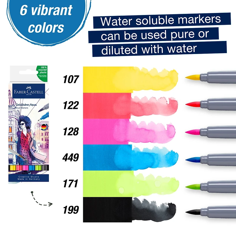 Faber-Castell® Goldfaber Aqua Basic Shades Dual-Tip Marker Set