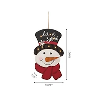 Glitzhome® 19" Lighted Snowman Wall Décor