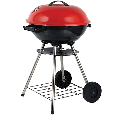 Brentwood 17" Portable Charcoal BBQ Grill with Wheels