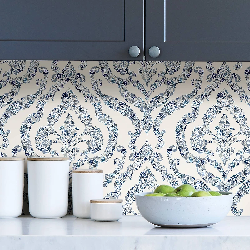 NuWallpaper Blue Guildford Peel & Stick Wallpaper