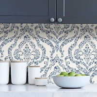 NuWallpaper Blue Guildford Peel & Stick Wallpaper