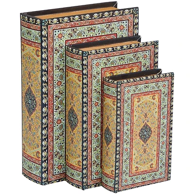 Arabesque Pattern Canvas Storage Book Box Set