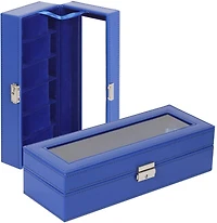 Sapphire Blue Hexa Leather Watch Box