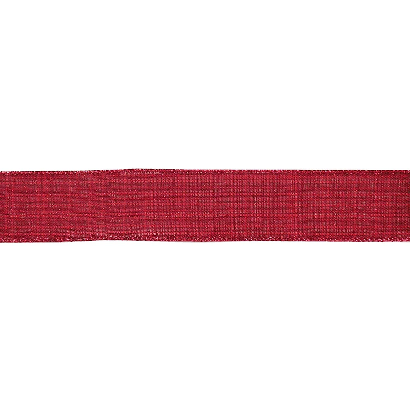 1.5" x 30ft. Burgundy Wired Faux Linen Ribbon by Celebrate It®