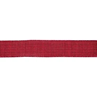 1.5" x 30ft. Burgundy Wired Faux Linen Ribbon by Celebrate It®