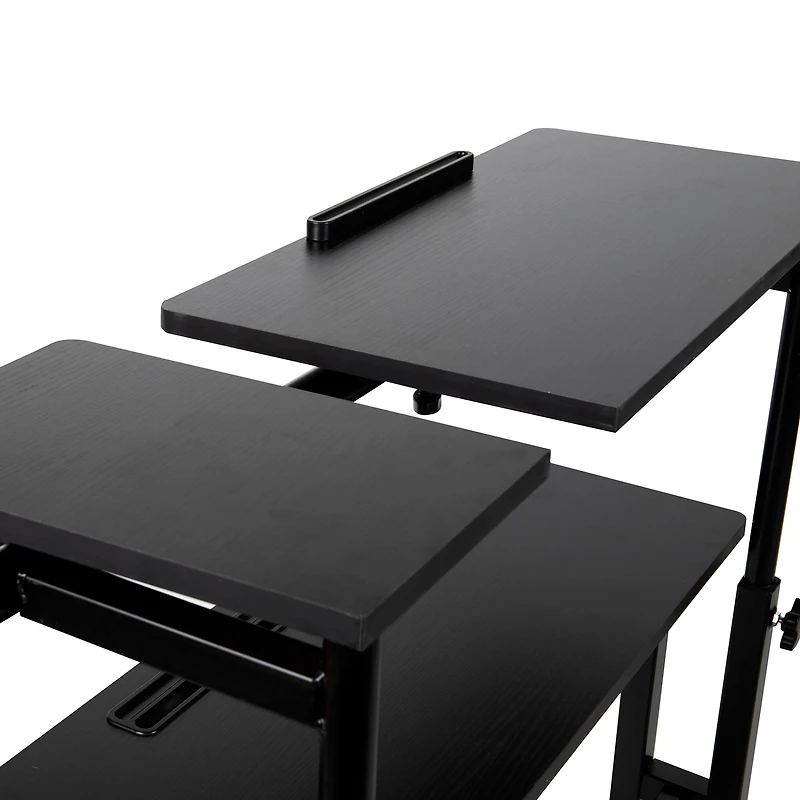 Mind Reader Black Mobile Sitting or Standing Desk