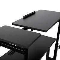 Mind Reader Black Mobile Sitting or Standing Desk