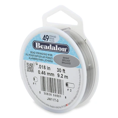 Beadalon® 0.46mm Bright 49 Strand Bead Stringing Wire, 30ft.