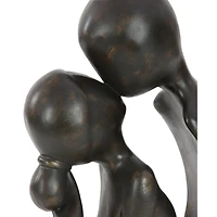 23" Brown Polystone Traditional Couple Sculpture