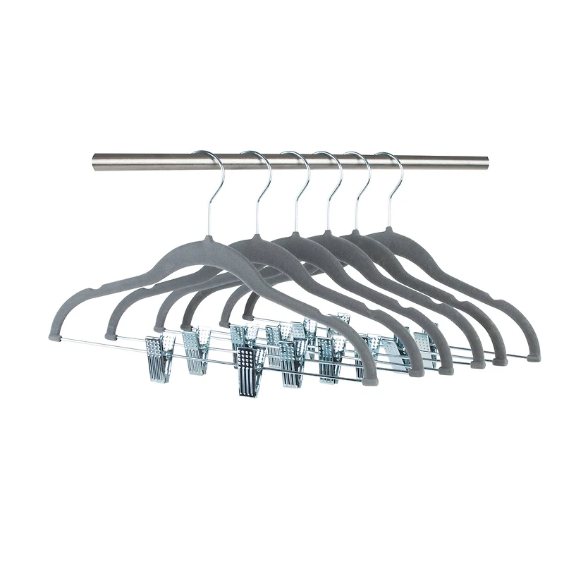 Simplify Children's Gray Velvet Hangers, 6ct.