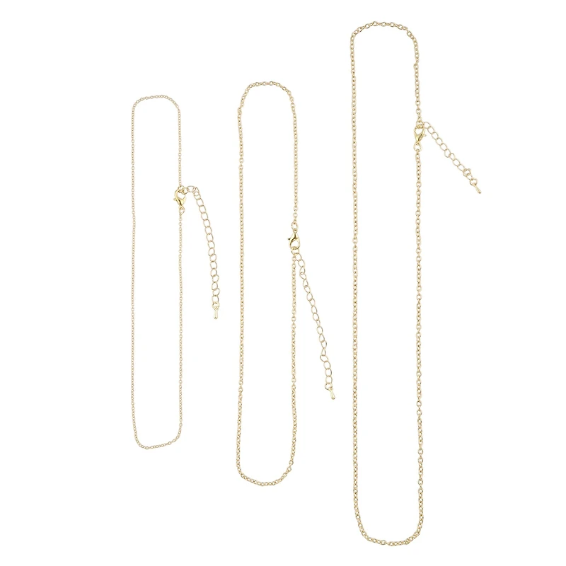 14K Gold Plated Cable Necklace Set by Bead Landing™