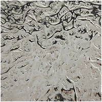 Silver Aluminum Geometric Slim Textured Accent Table