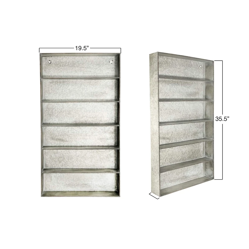 Hello Honey® 35.5" Distressed Gray Metal 6 Tier Wall Shelf