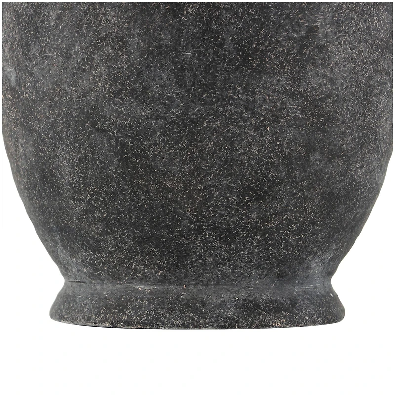 15" Gray Ceramic Textured Whitewashed Vase