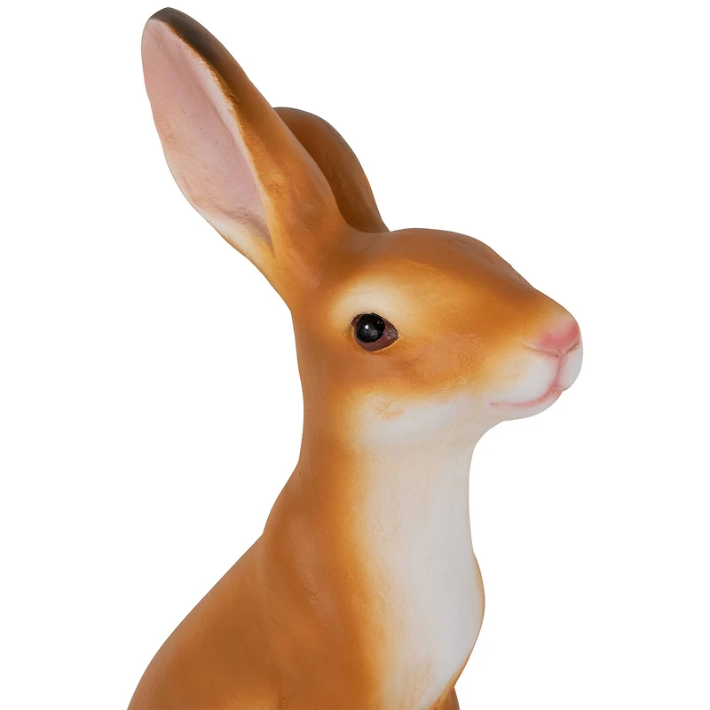 19" Standing Curious Bunny Outdoor Garden Statue