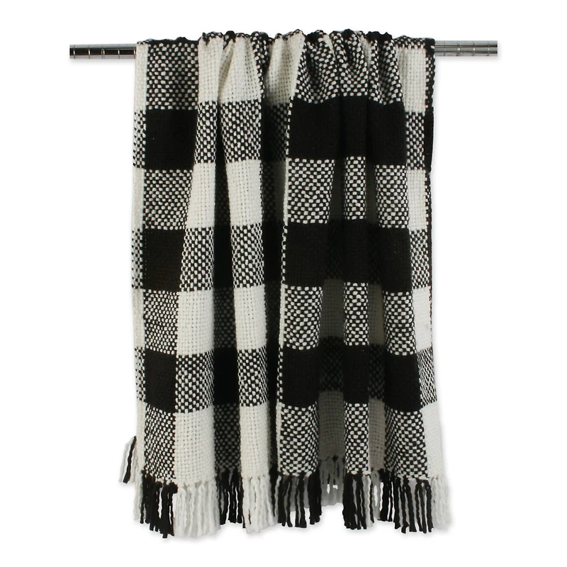DII® Black & White Check Acrylic Woven Throw