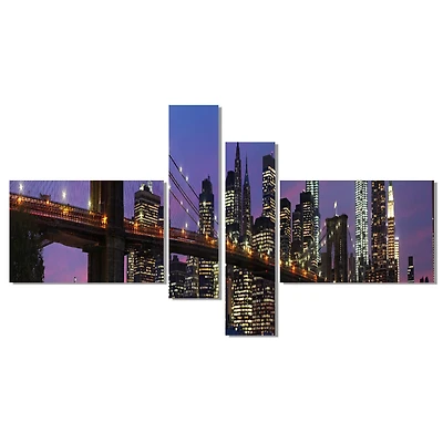 Designart - Brooklyn Bridge and Manhattan at sunset