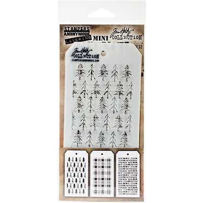 Stampers Anonymous Tim Holtz® Mini #32 Layering Stencil Set