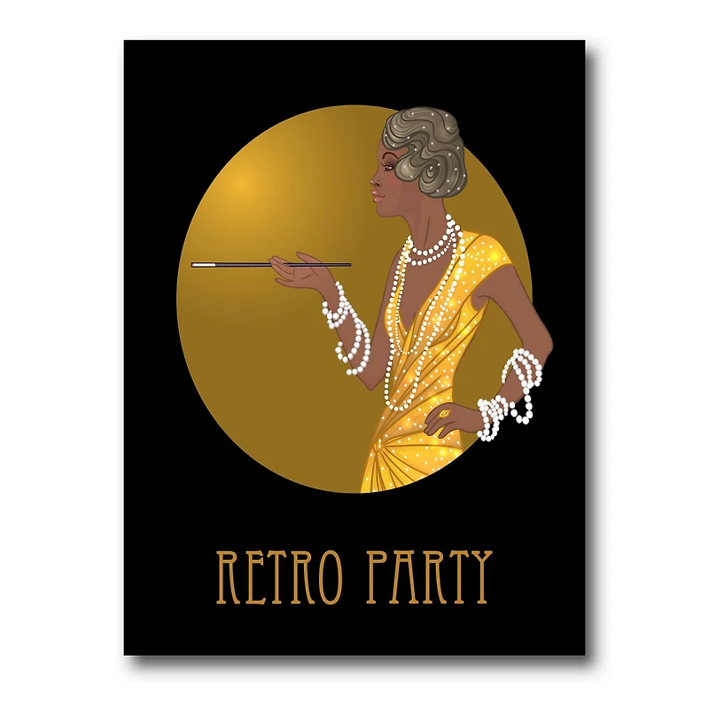 Designart - Retro Fashion Glamour African American Woman