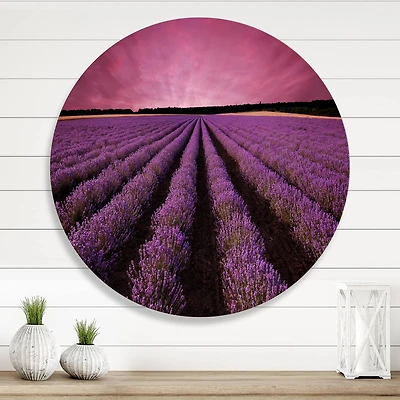 Designart - Sunrise & Dramatic Clouds Over Lavender Field XI
