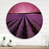 Designart - Sunrise & Dramatic Clouds Over Lavender Field XI
